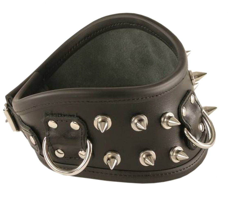 Lederhalsband Hals Manschette Gothic Punk Mittelalter Kragen echtes Leder Ledapol 761 schwarz