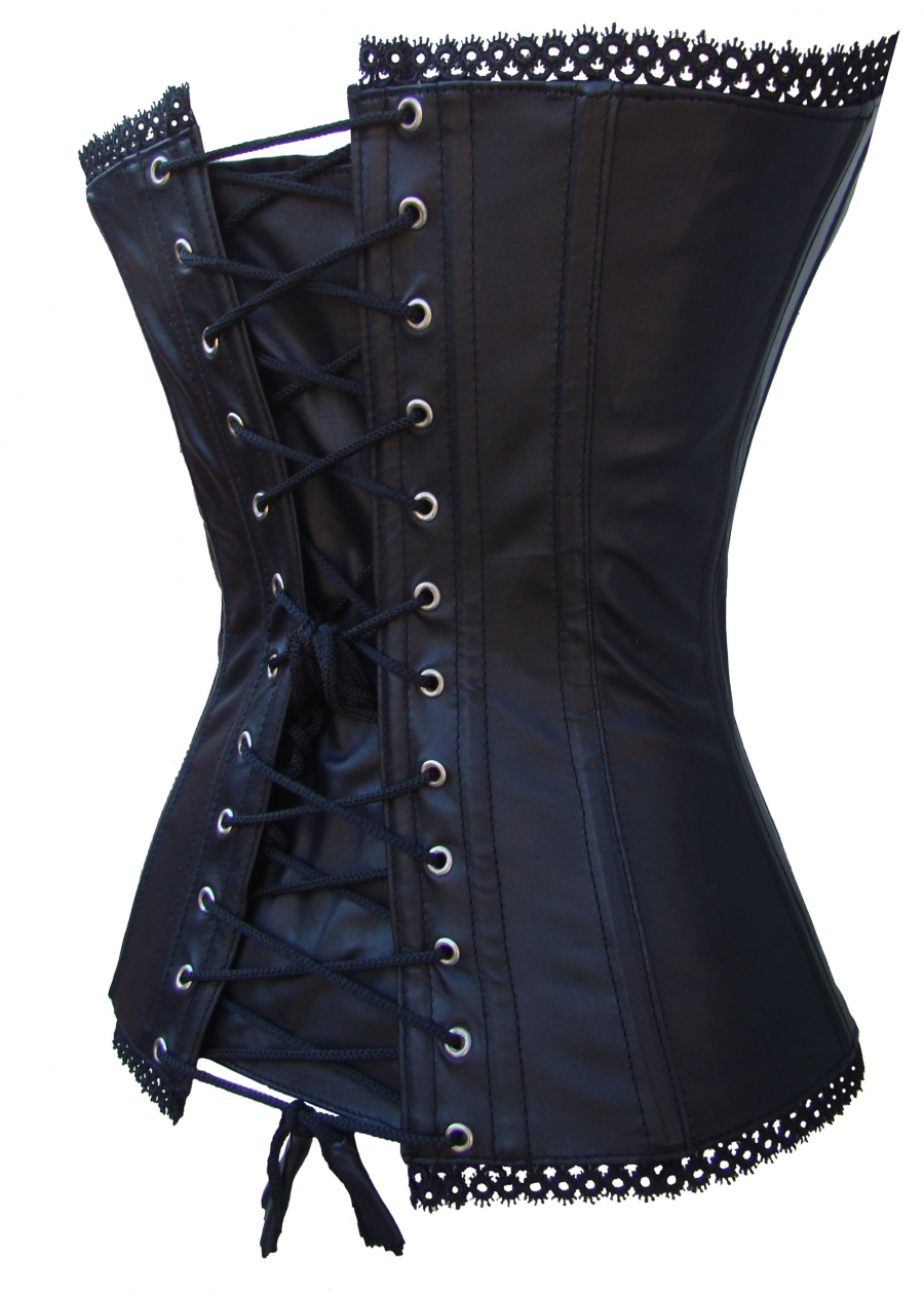 leather corset black