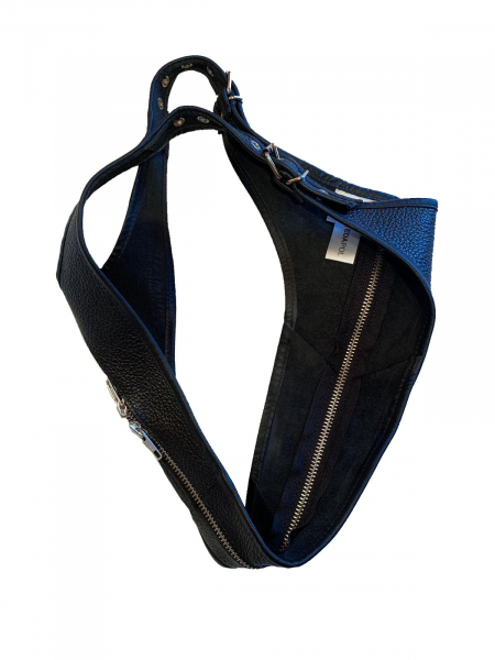 Hose String Tanga Reißverschluss Ouvert genarbt Leder Hammerschlag Style Ledapol 5446
