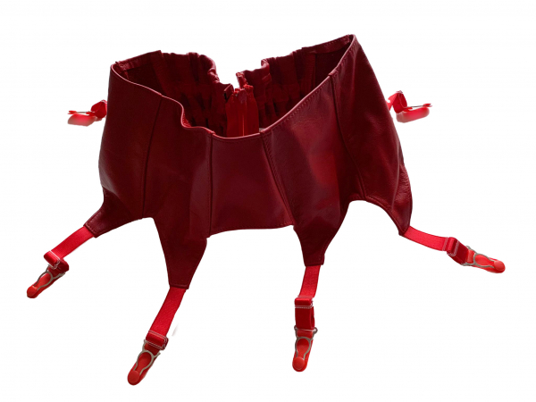 Ledapol 771 roter Leder Strapse Strumpf Halter Strumpfgürtel Dessous