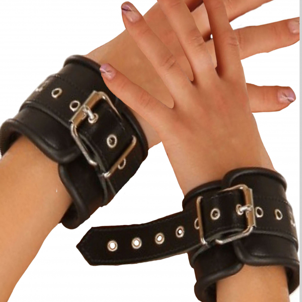 Fetisch BSDM Leder Hand Schellen Arm Bänder Fessel Ledapol 0786 1