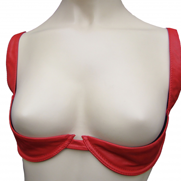 Büstenhalter rote sexy BH Hebe echtes Nappa Leder leichter push up Ledapol 816