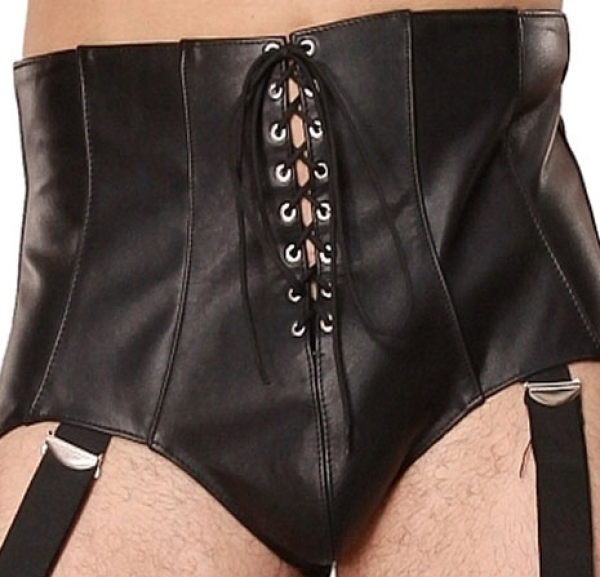 Herren Jock Strap Leder Gesäß Straps Strumpf Mieder Halter mit Slip Ledapol 5698
