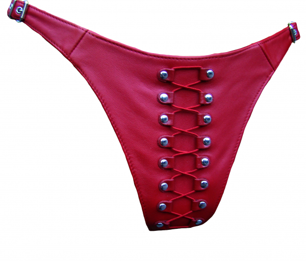 Unterwäsche Tanga Hose Dirndl Optik echtes Leder Ledapol 5169 rot